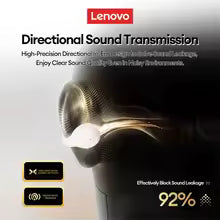 ThinkPlus Wireless Earbuds – Bluetooth Deep Bass, Noise Reduction, Long Battery Life, Touch Control,